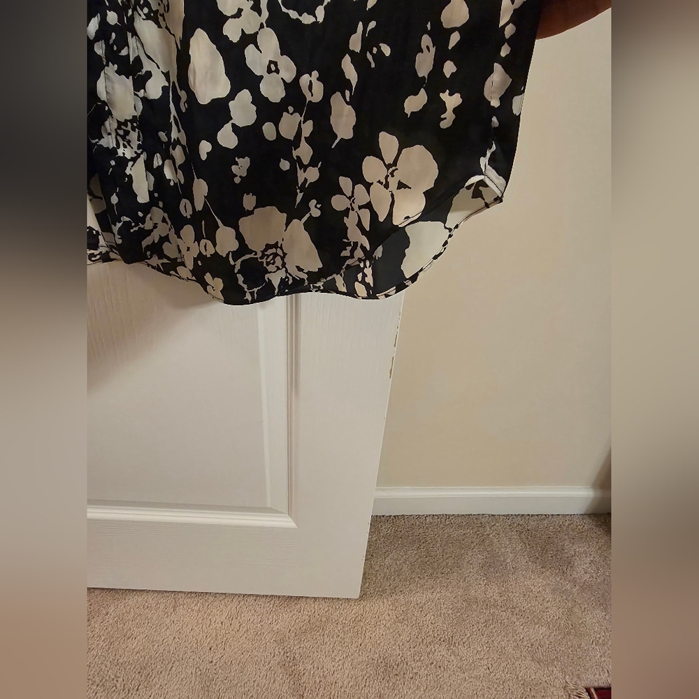 Joie Woman Navy Silk Like Button Print Dress, Size, S - Picture 12 of 14